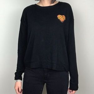 Forever21 Heart Pizza Patch Sweatshirt